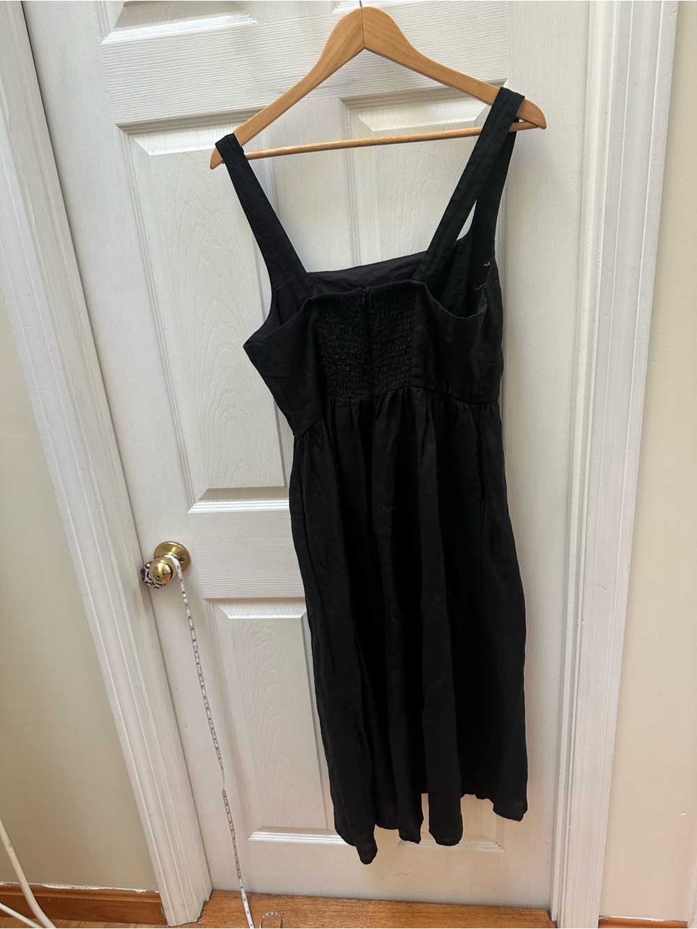 Quince european fit and flare linen Midi Dress Black XL - Picture 4 of 10